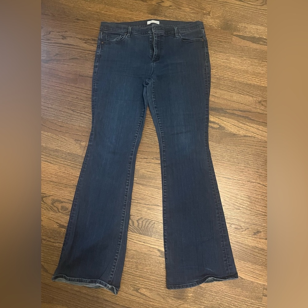 LOFT Blue Flare Wide Leg Jeans